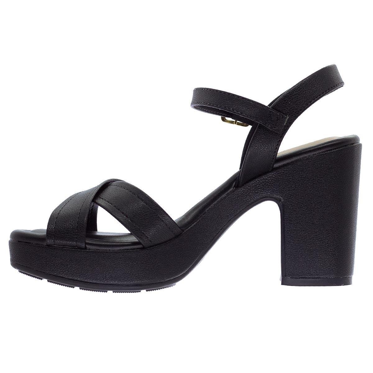 Sandália Salto Alto Plataforma Feminina Modare Ultraconforto 7203.110 Preto Preto 2