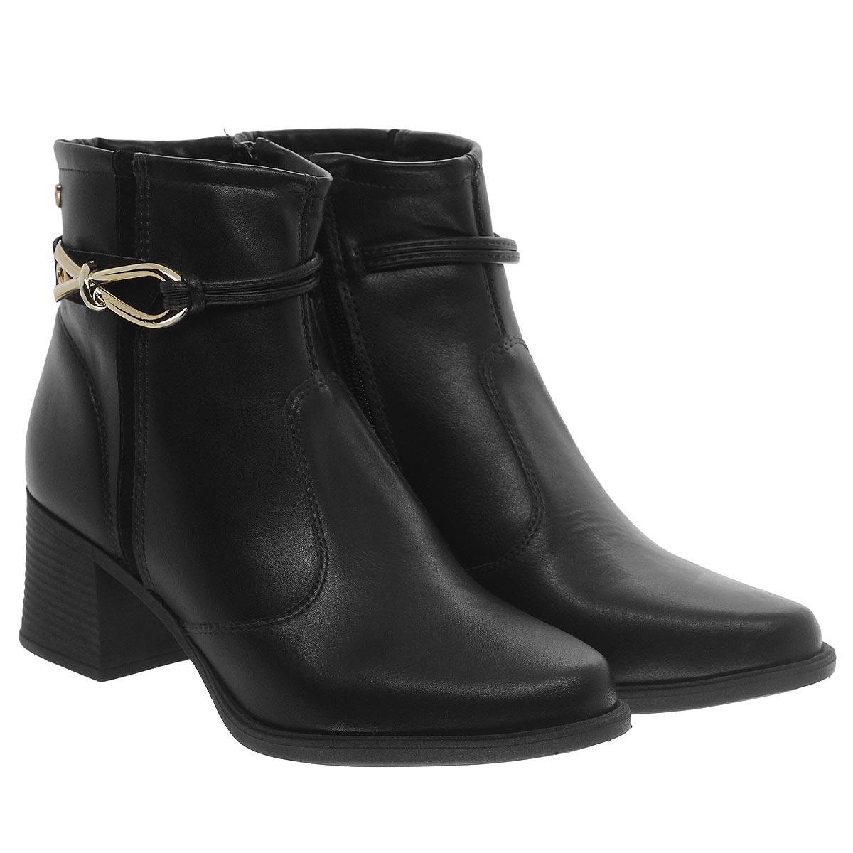 Bota Cano Curto Feminina Mississipi J0342 Preto Preto 3