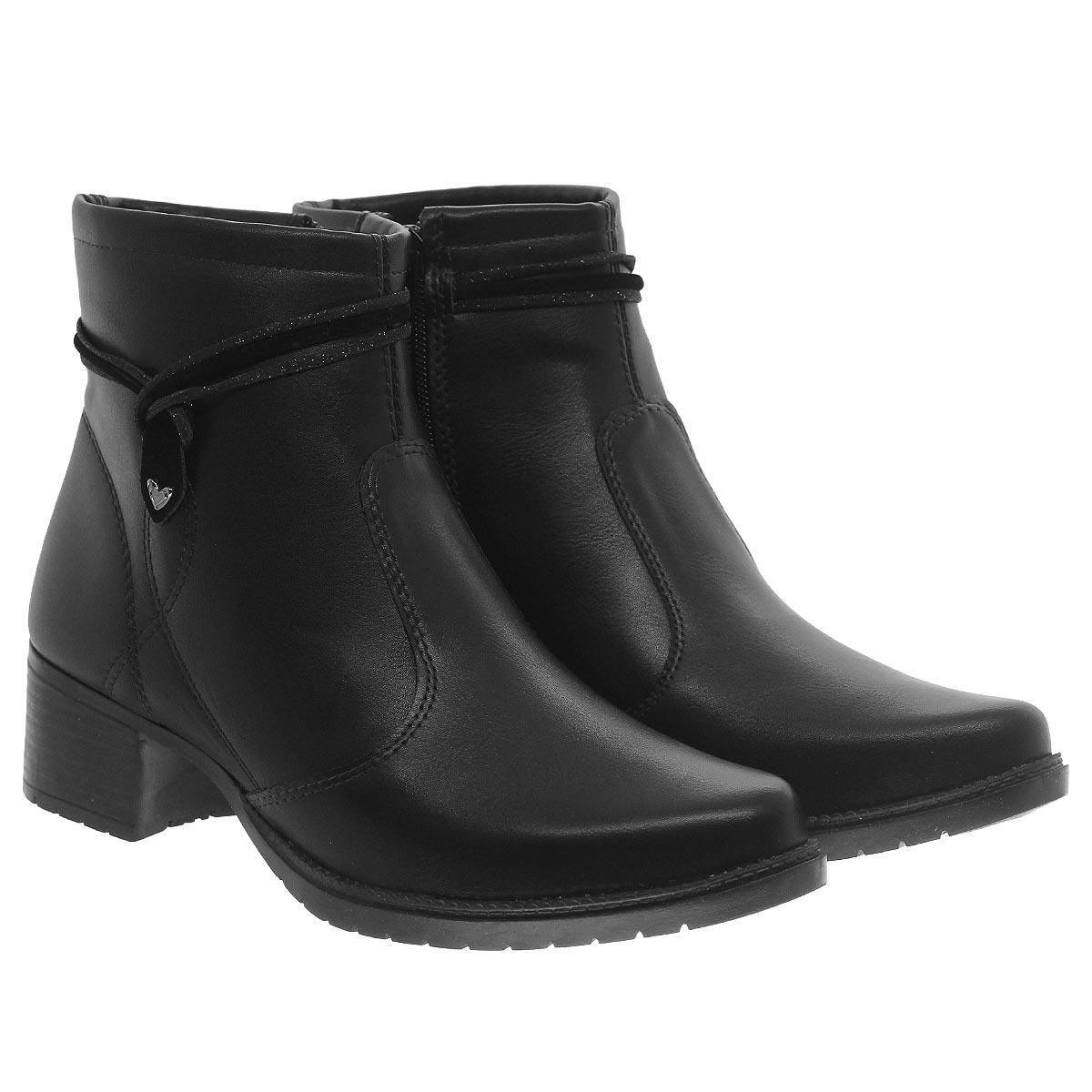 Bota Cano Curto Feminina Mississipi J0781 Preto Preto 3