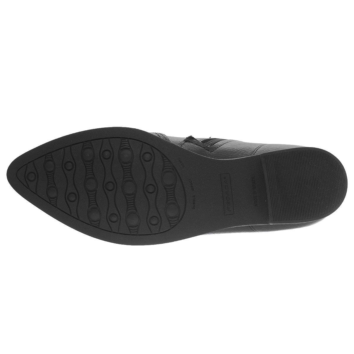 Bota Coturno Cano Curto Feminina Couro Pegada 282503-04 Preto Preto 4