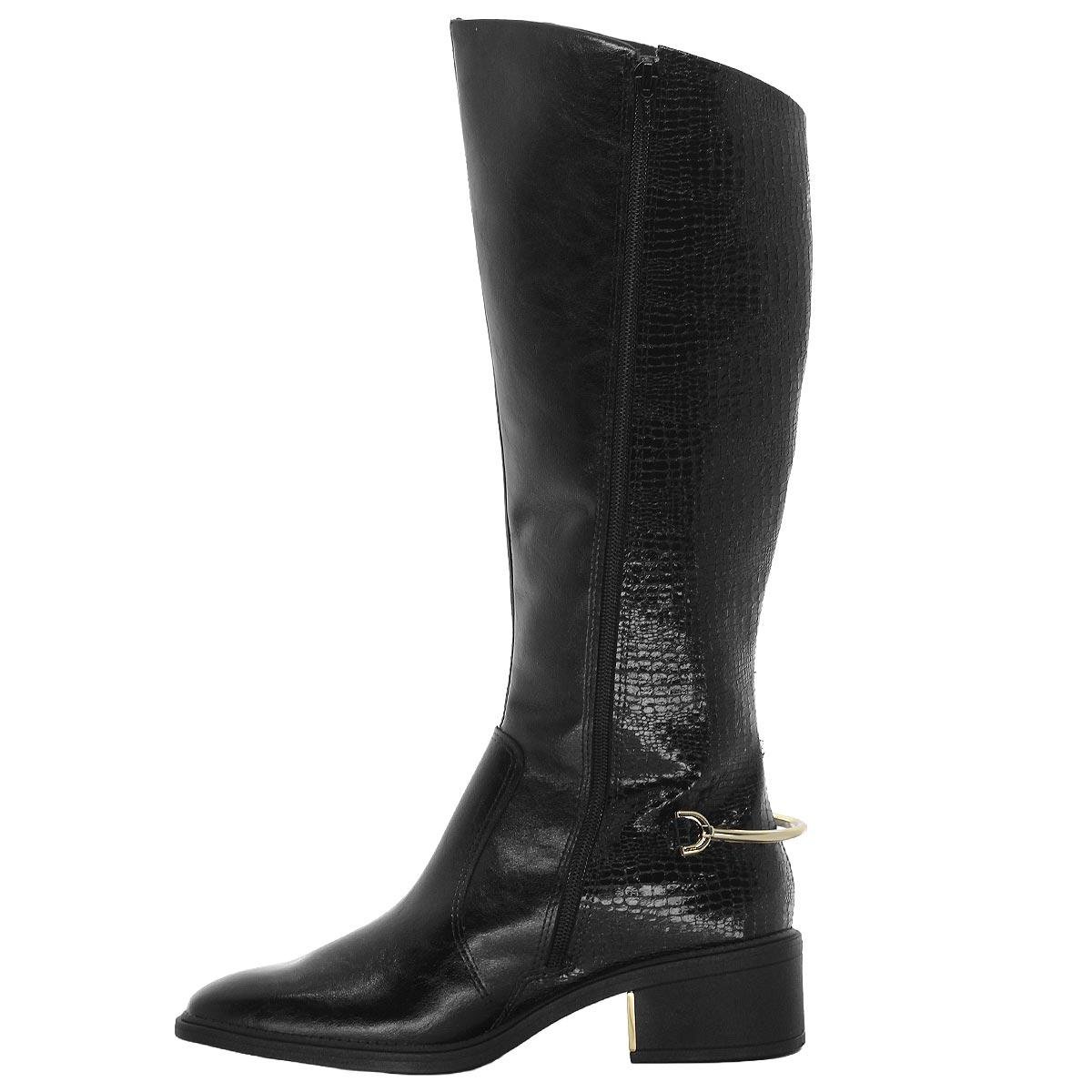Bota Cano Longo Feminino Ramarim Preto Preto 2