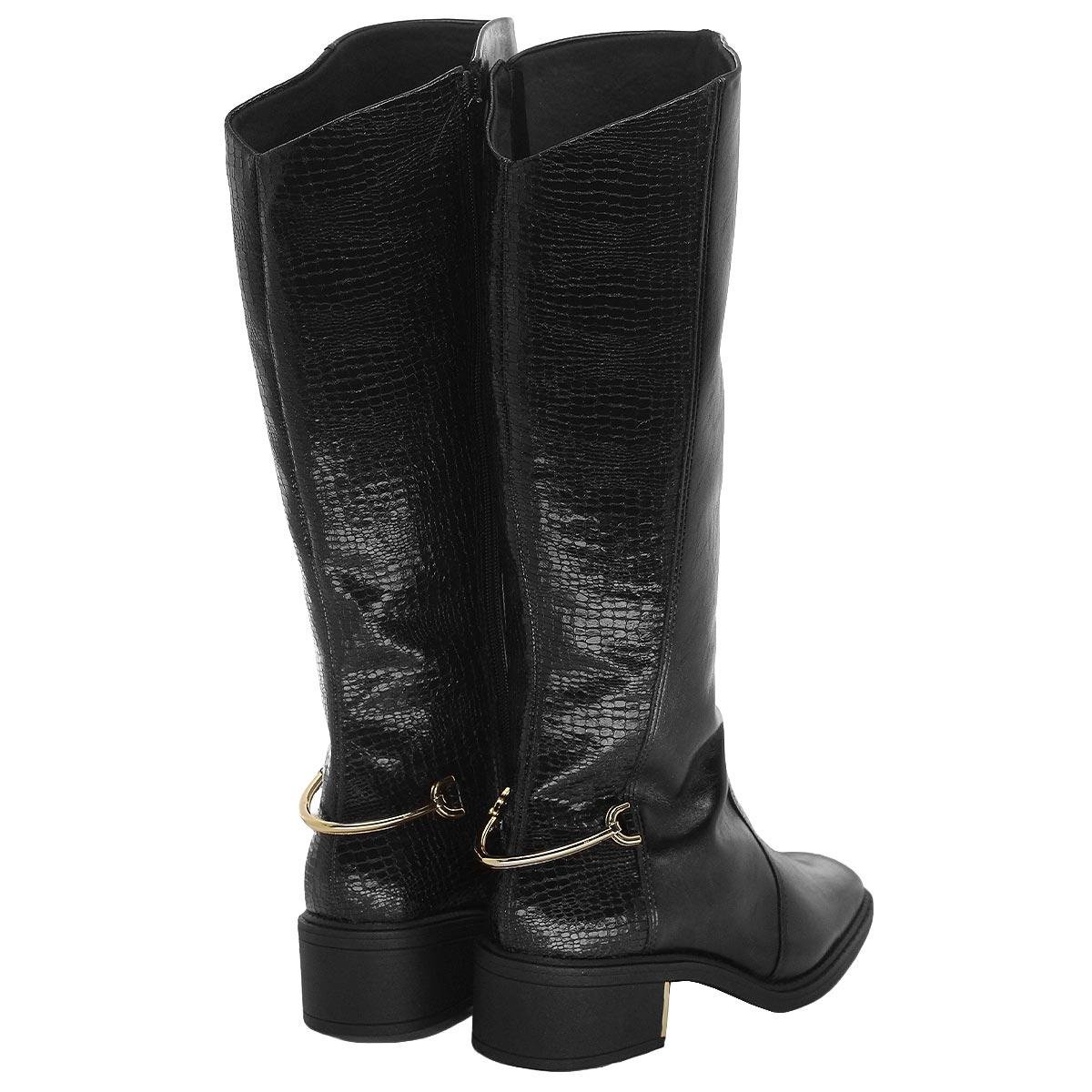 Bota Cano Longo Feminino Ramarim Preto Preto 3