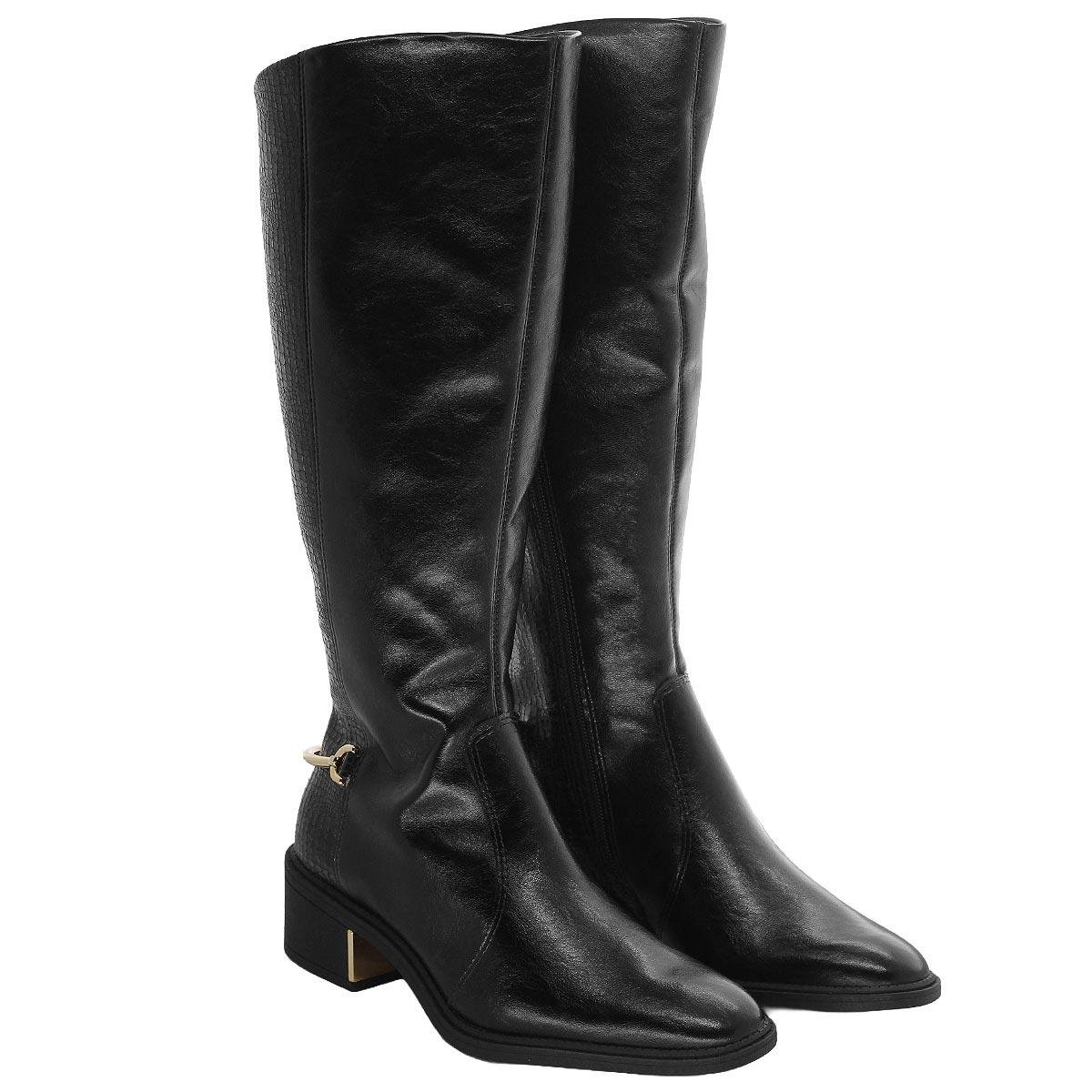 Bota Cano Longo Feminino Ramarim Preto Preto 4