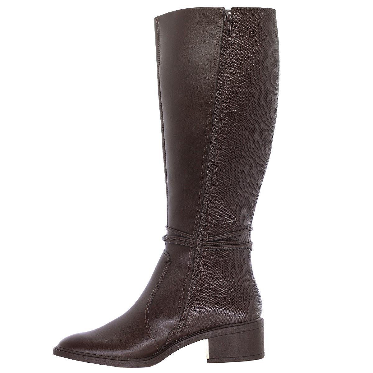 Bota Cano Longo Feminino Ramarim Marrom Marrom 2
