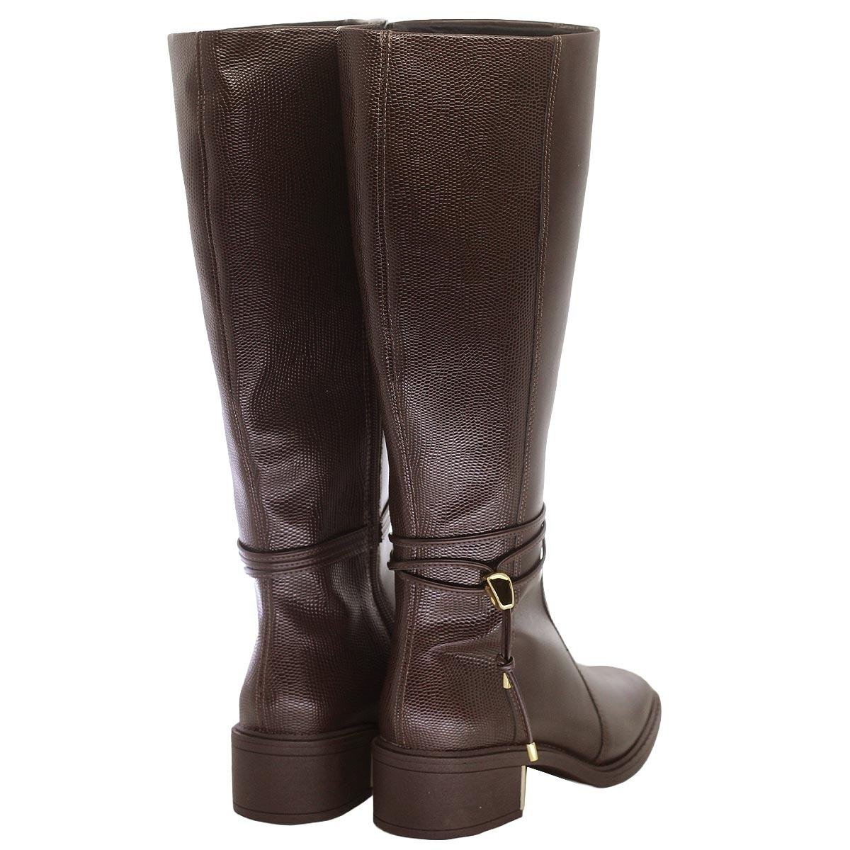 Bota Cano Longo Feminino Ramarim Marrom Marrom 3