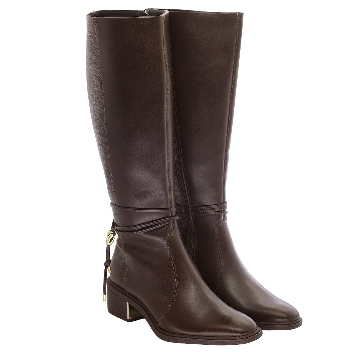 Bota Cano Longo Feminino Ramarim Marrom Marrom 4