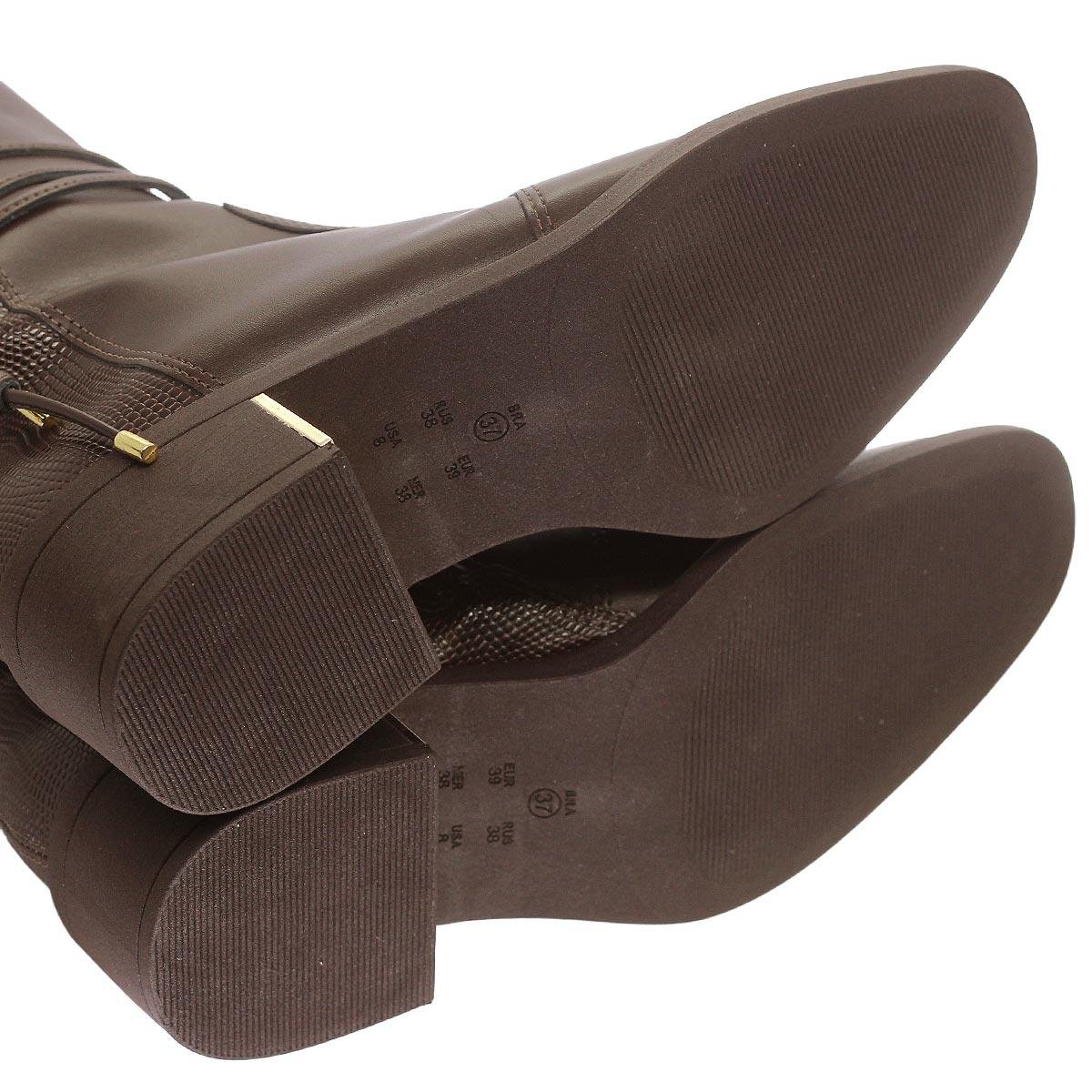 Bota Cano Longo Feminino Ramarim Marrom Marrom 5