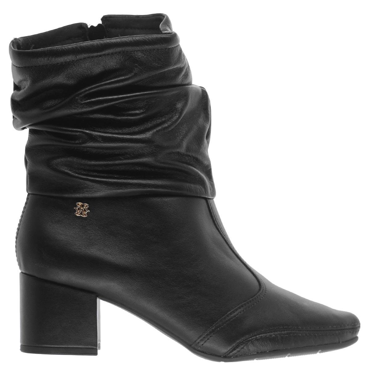 Bota Cano Curto Engomado Feminino Ramarim Preto