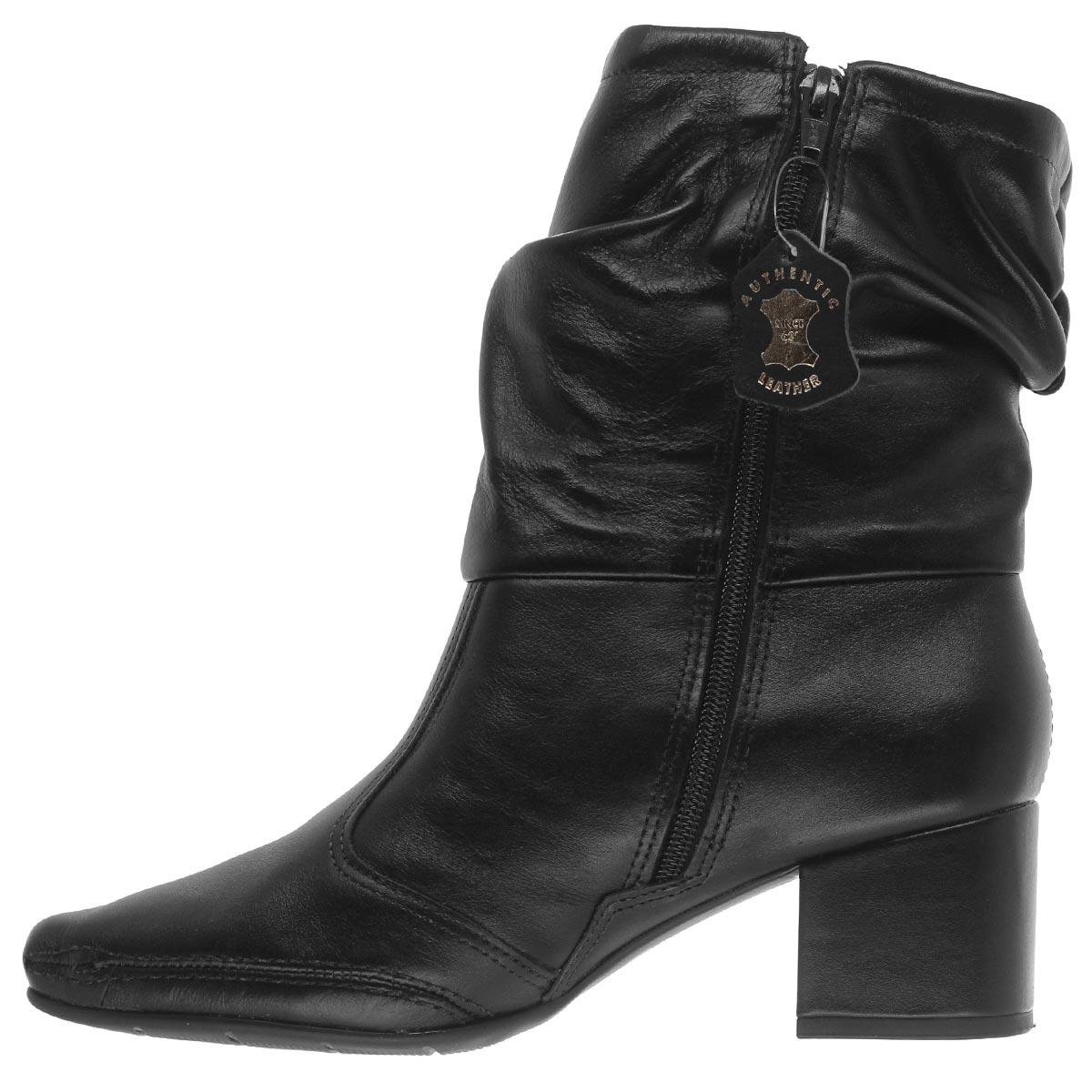 Bota Cano Curto Engomado Feminino Ramarim Preto Preto 2