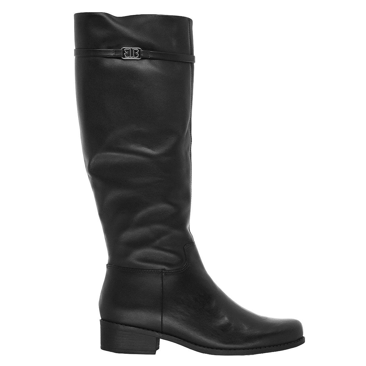 Bota Montaria Cano Longo Couro Feminina Bottero Preta