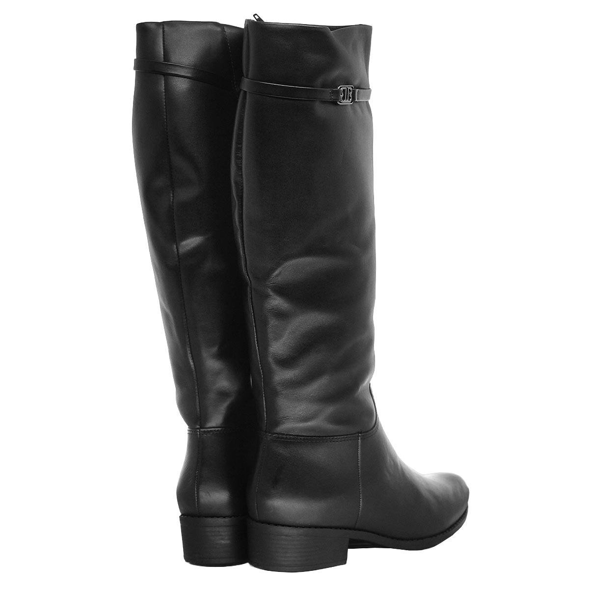 Bota Montaria Cano Longo Couro Feminina Bottero Preta Preto 4