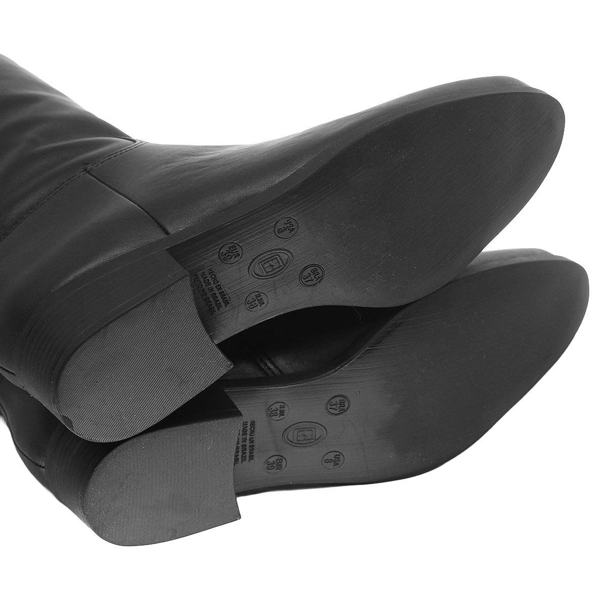 Bota Montaria Cano Longo Couro Feminina Bottero Preta Preto 5