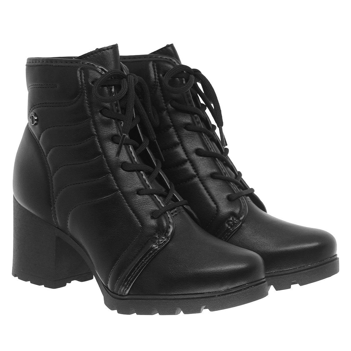 Coturno Feminino Dakota D2441 Preto Preto 3
