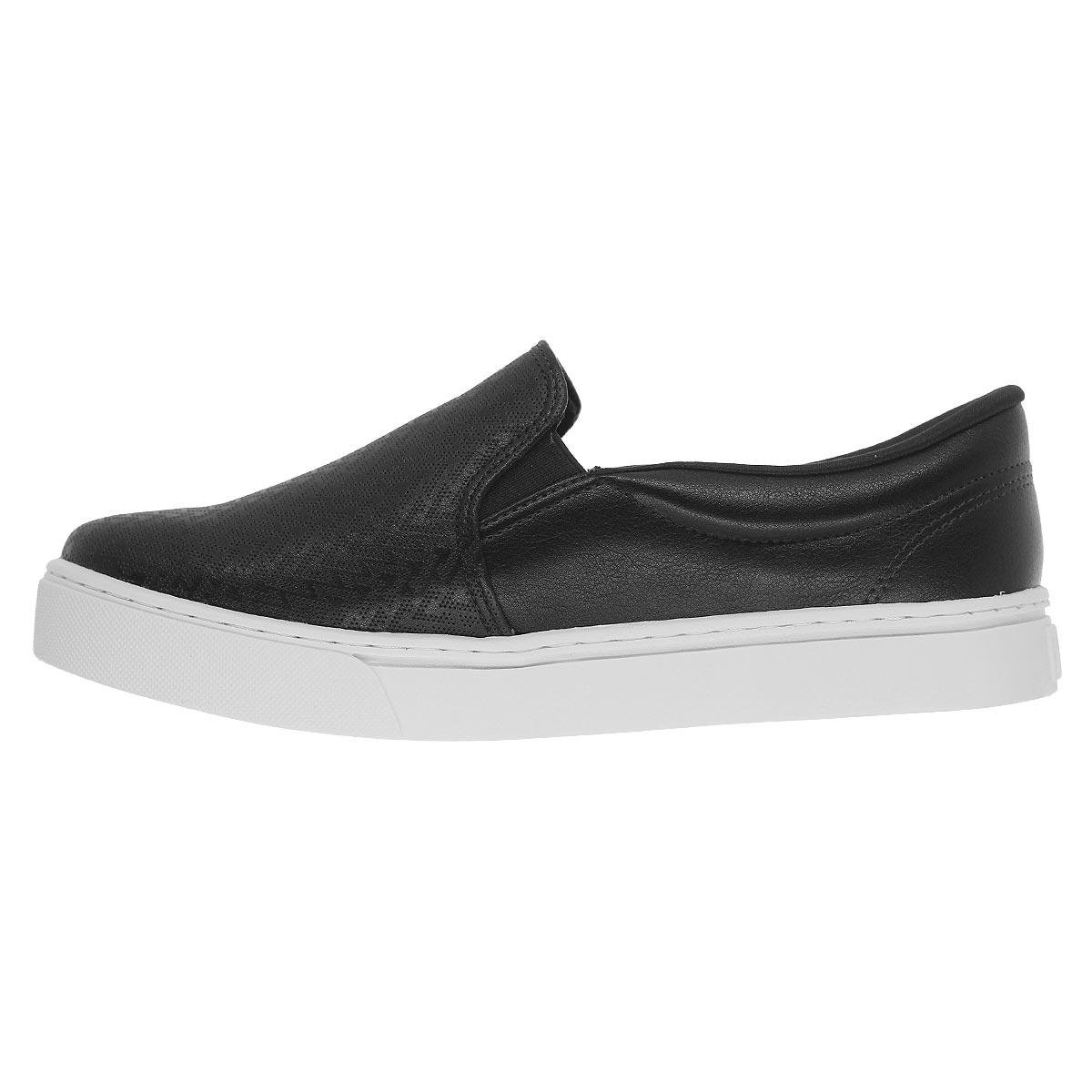 Tênis Slip On Casual Feminino Via Marte 01603208 Preto Preto 2