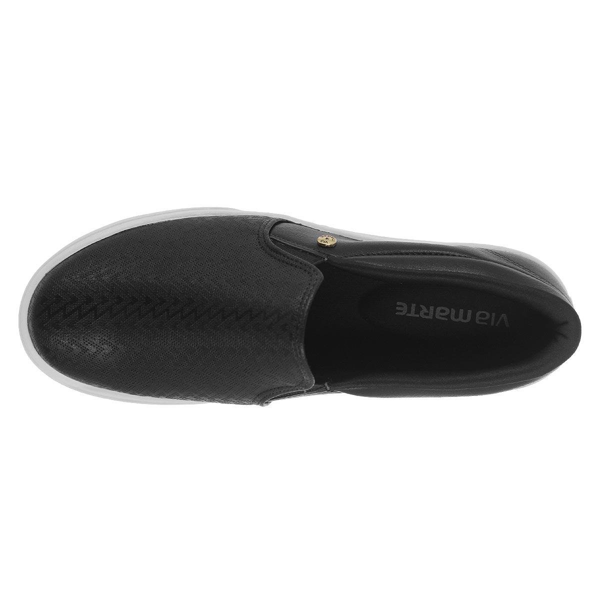 Tênis Slip On Casual Feminino Via Marte 01603208 Preto Preto 3