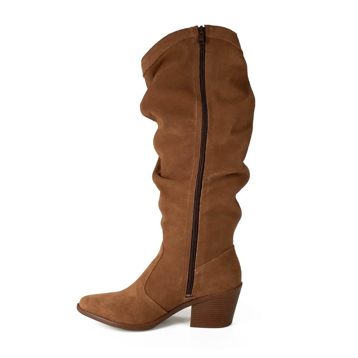Bota Cano Longo Slouch Feminina Dakota D2572 Castanho Marrom 2