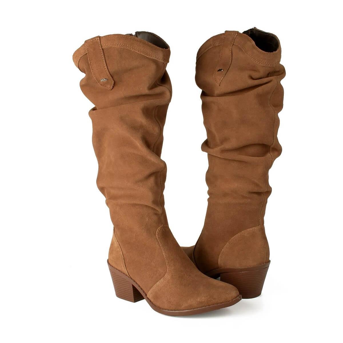 Bota Cano Longo Slouch Feminina Dakota D2572 Castanho Marrom 3