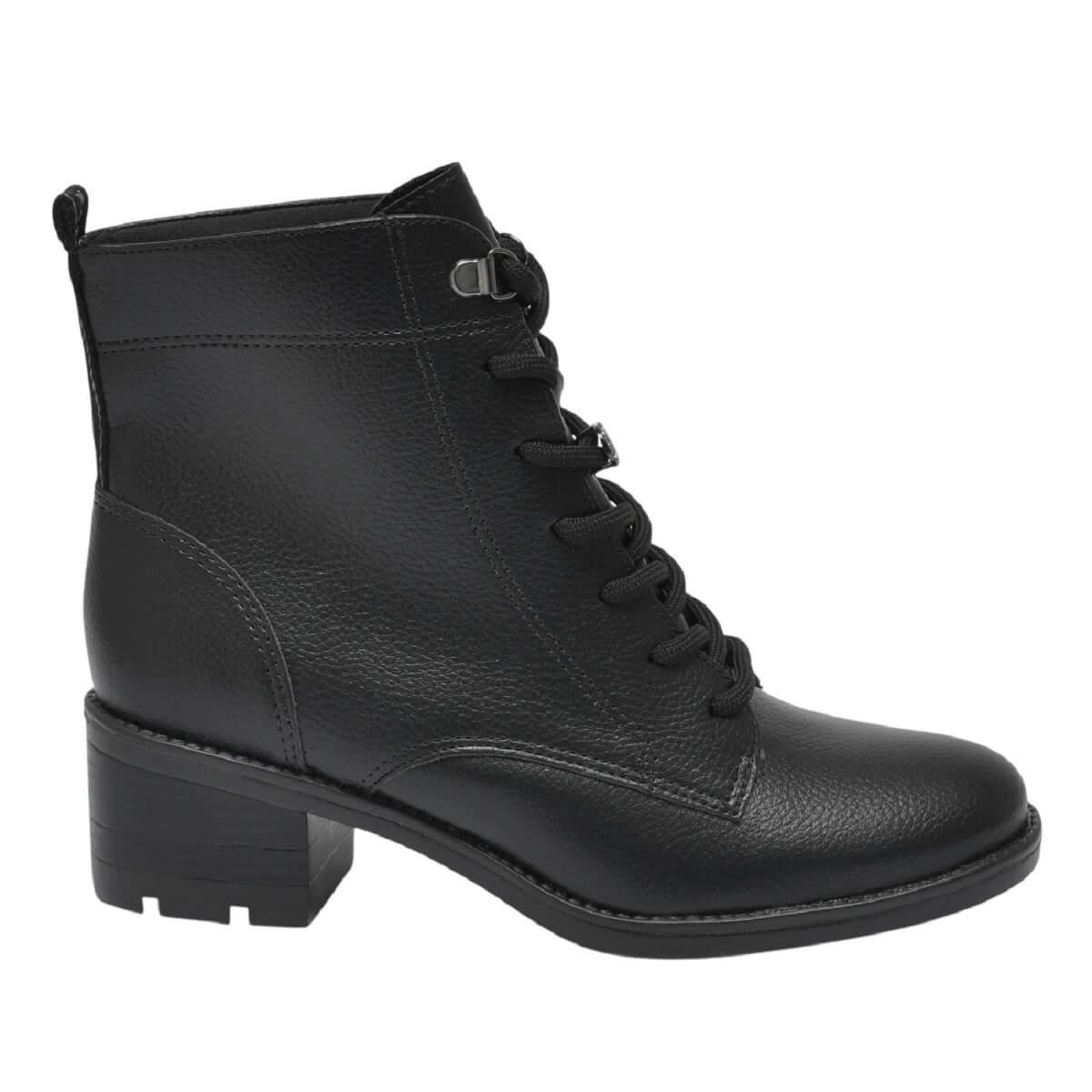 Bota Cano Curto Feminina Via Marte 002-002-01 Preto