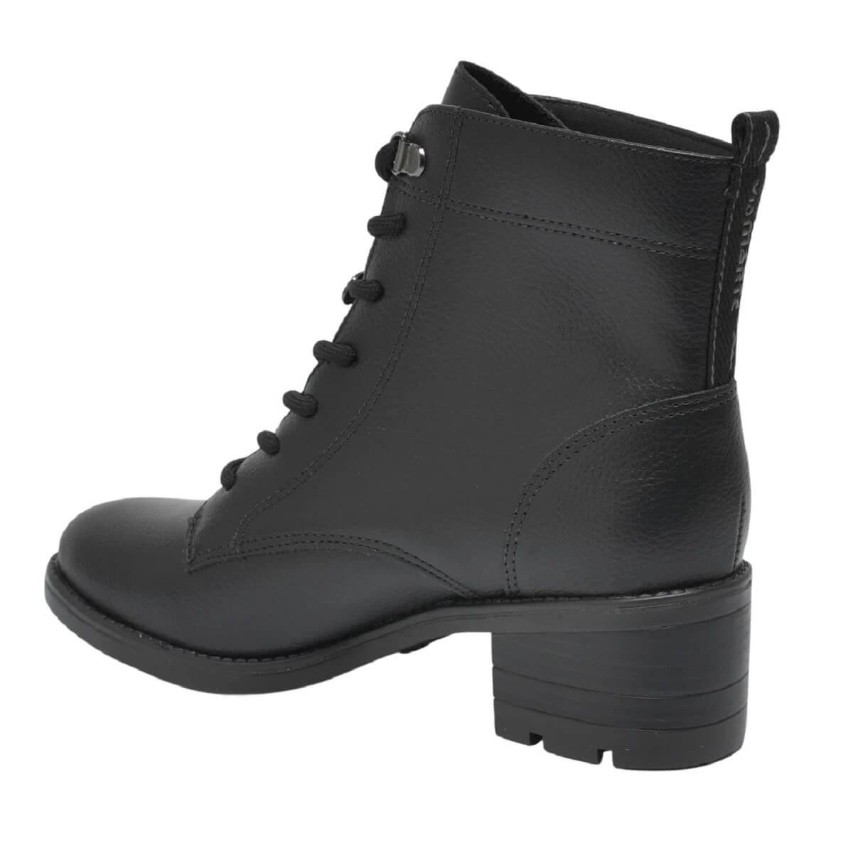 Bota Cano Curto Feminina Via Marte 002-002-01 Preto Preto 3