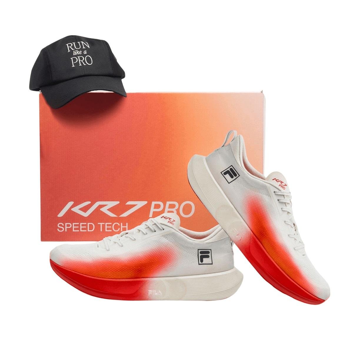 Tênis Esportivo Corrida Feminino Fila KR7 Pro Speed Tech F02R00202 Branco Branco 6