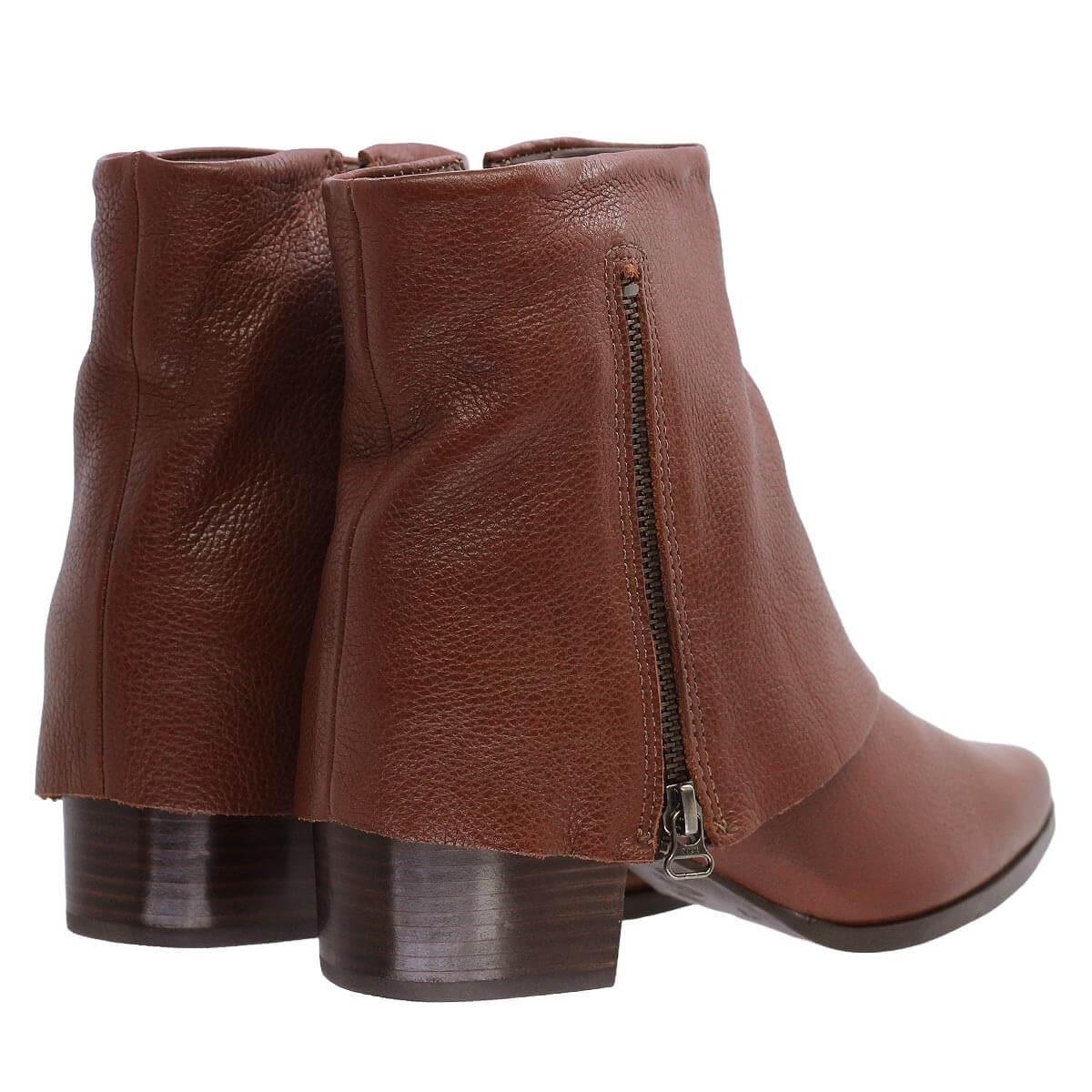Bota Cano Curto Feminina Couro Bottero 349316-5 Marrom Marrom 4