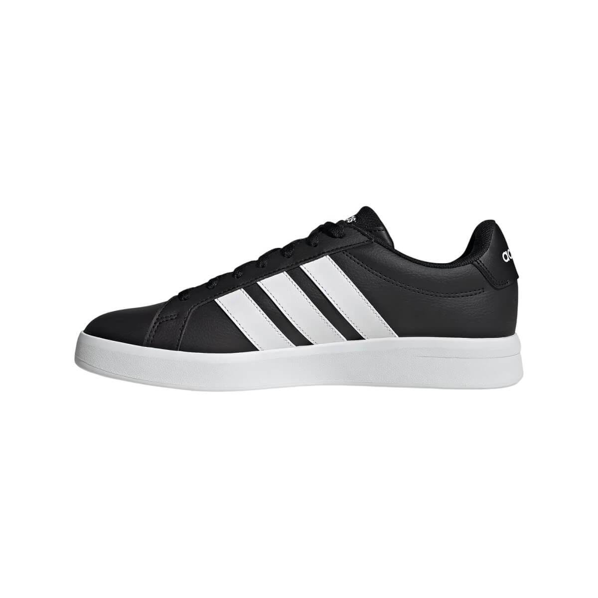 Tênis Casual Masculino Grand Court Base 3.0 Adidas KJ7810 Preto Preto 2