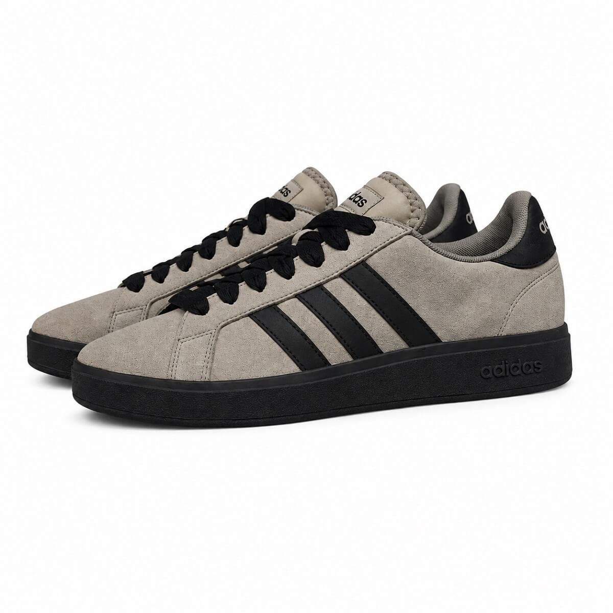 Tênis Casual Masculino Grand Court Base 00s Adidas IH1665 Caqui Cinza 2