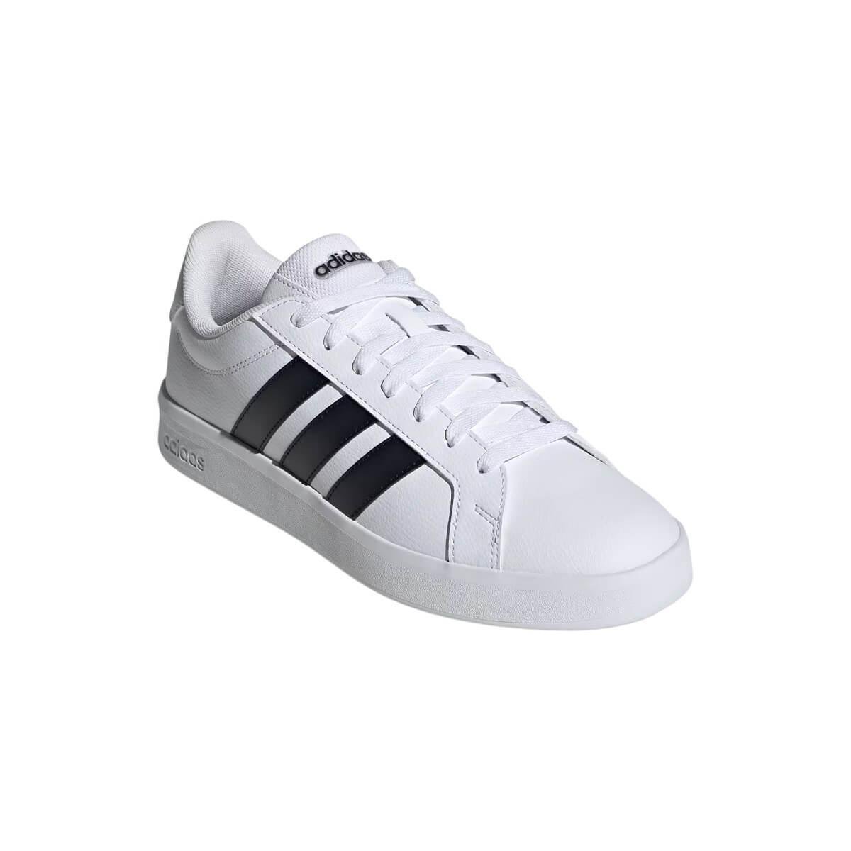 Tênis Casual Masculino Grand Court Base 3.0 Adidas KJ7809 Branco Branco 3