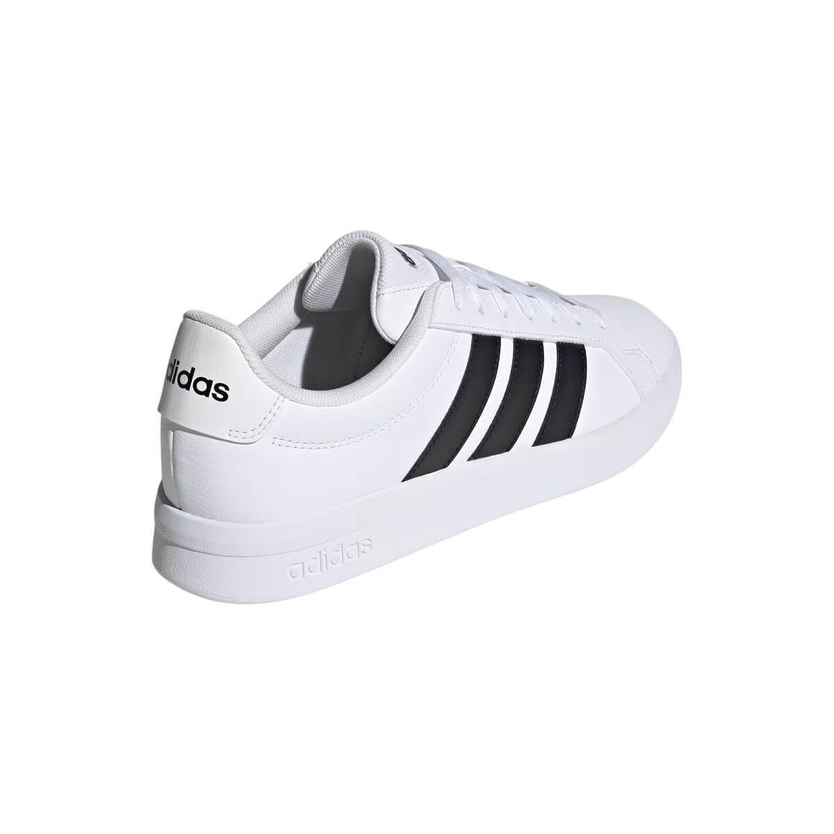 Tênis Casual Masculino Grand Court Base 3.0 Adidas KJ7809 Branco Branco 4