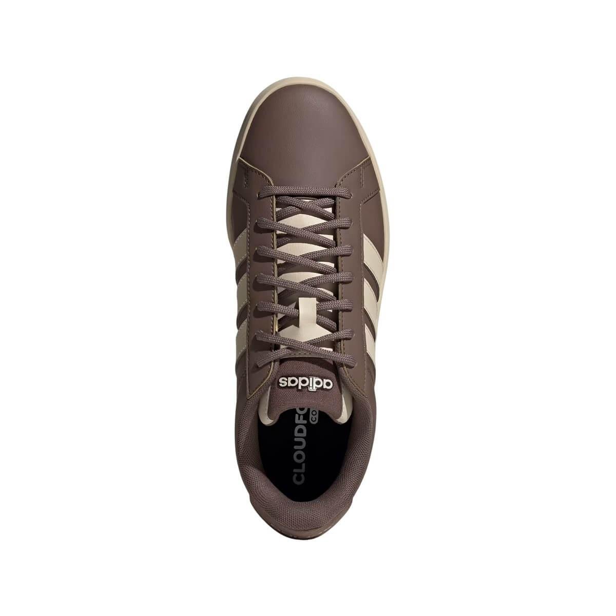 Tênis Casual Masculino Grand Court Base 3.0 Adidas HQ0073 Marrom Marrom 5