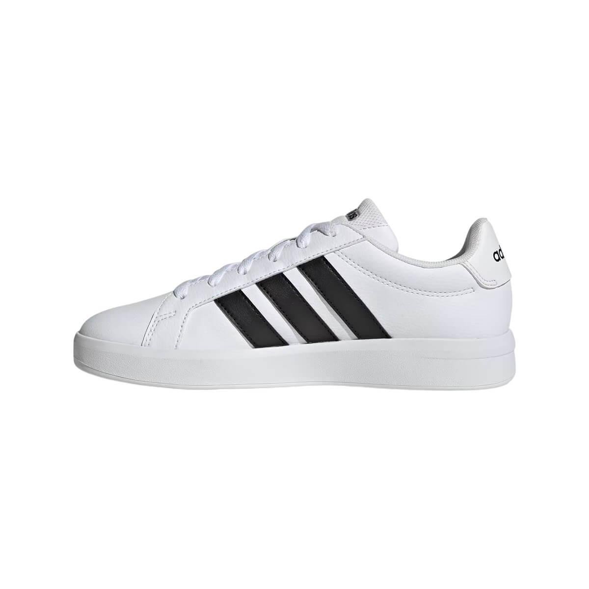 Tênis Casual Feminino Grand Court Base 3.0 Adidas JR4616 Branco Branco 2