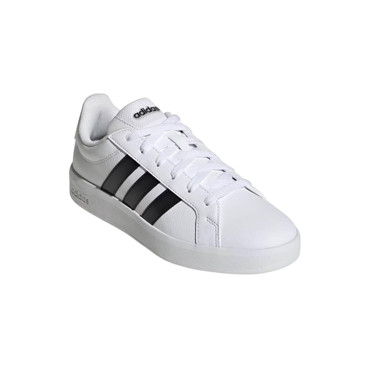 Tênis Casual Feminino Grand Court Base 3.0 Adidas JR4616 Branco Branco 3