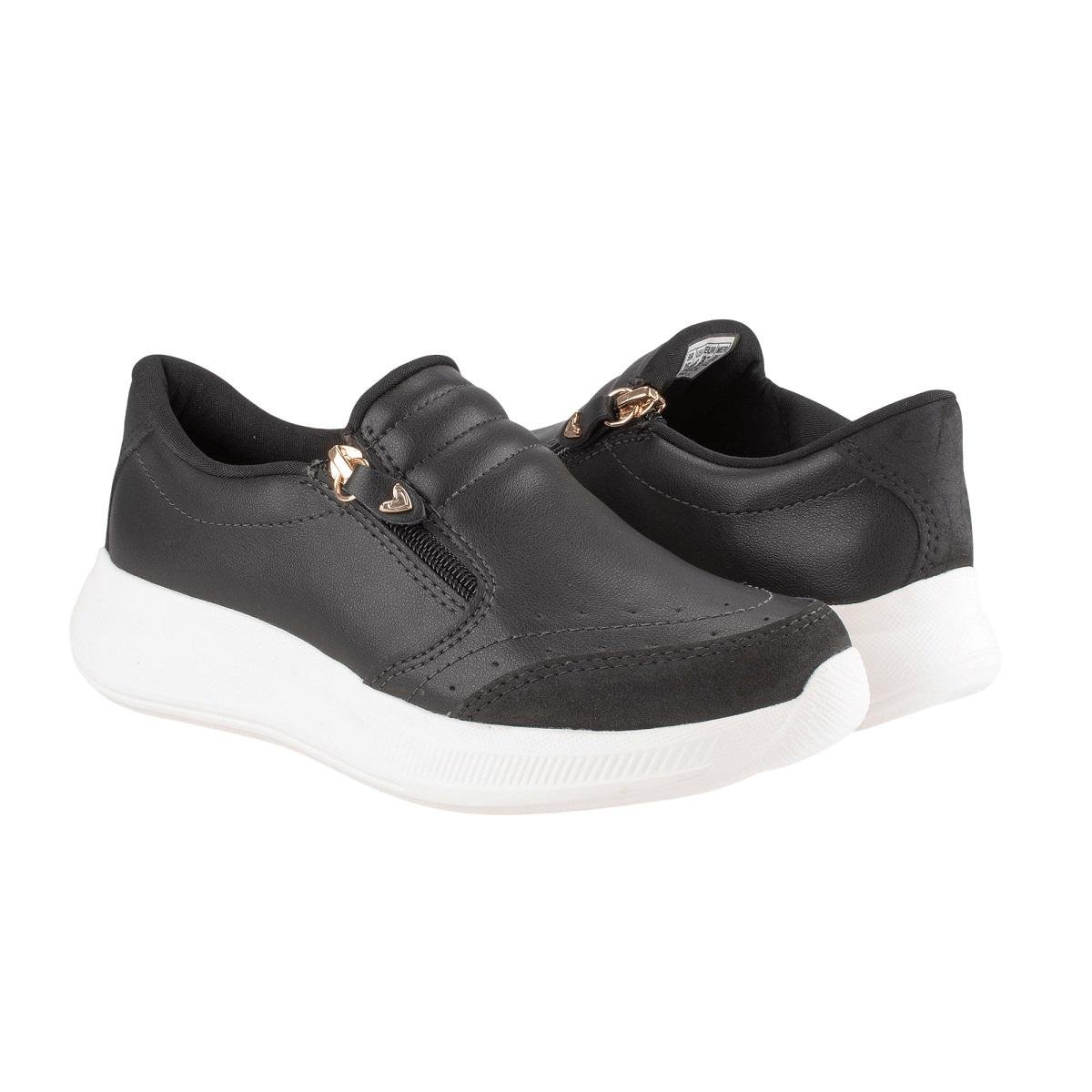 Tênis Slip On Feminino Mississipi MF603 Preto Preto 4