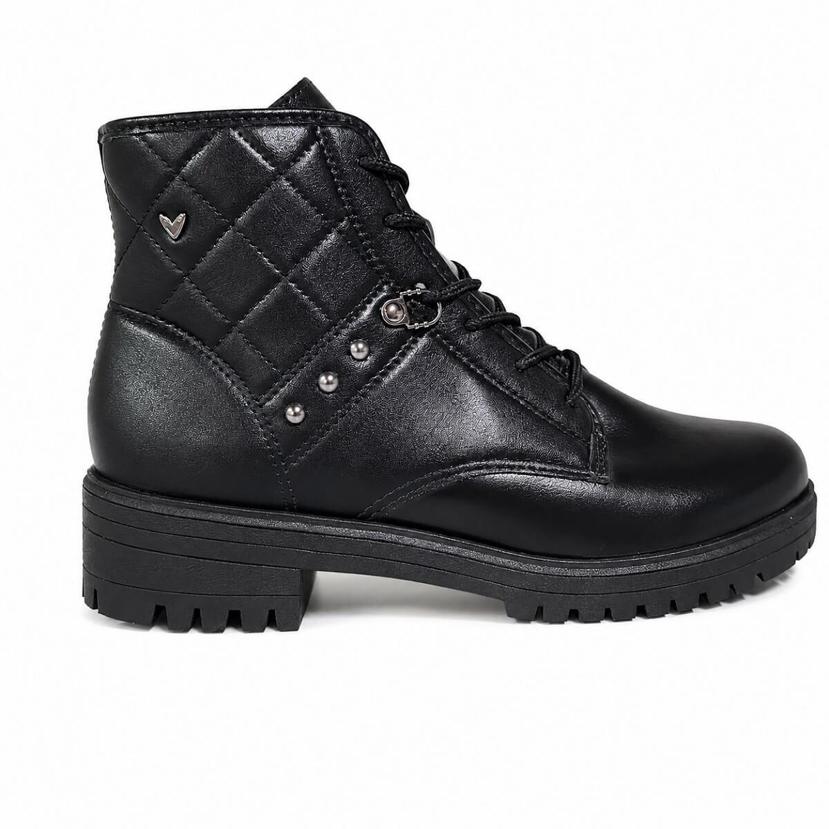 Bota Coturno Salto Baixo Feminina Mississipi J0792 Preta