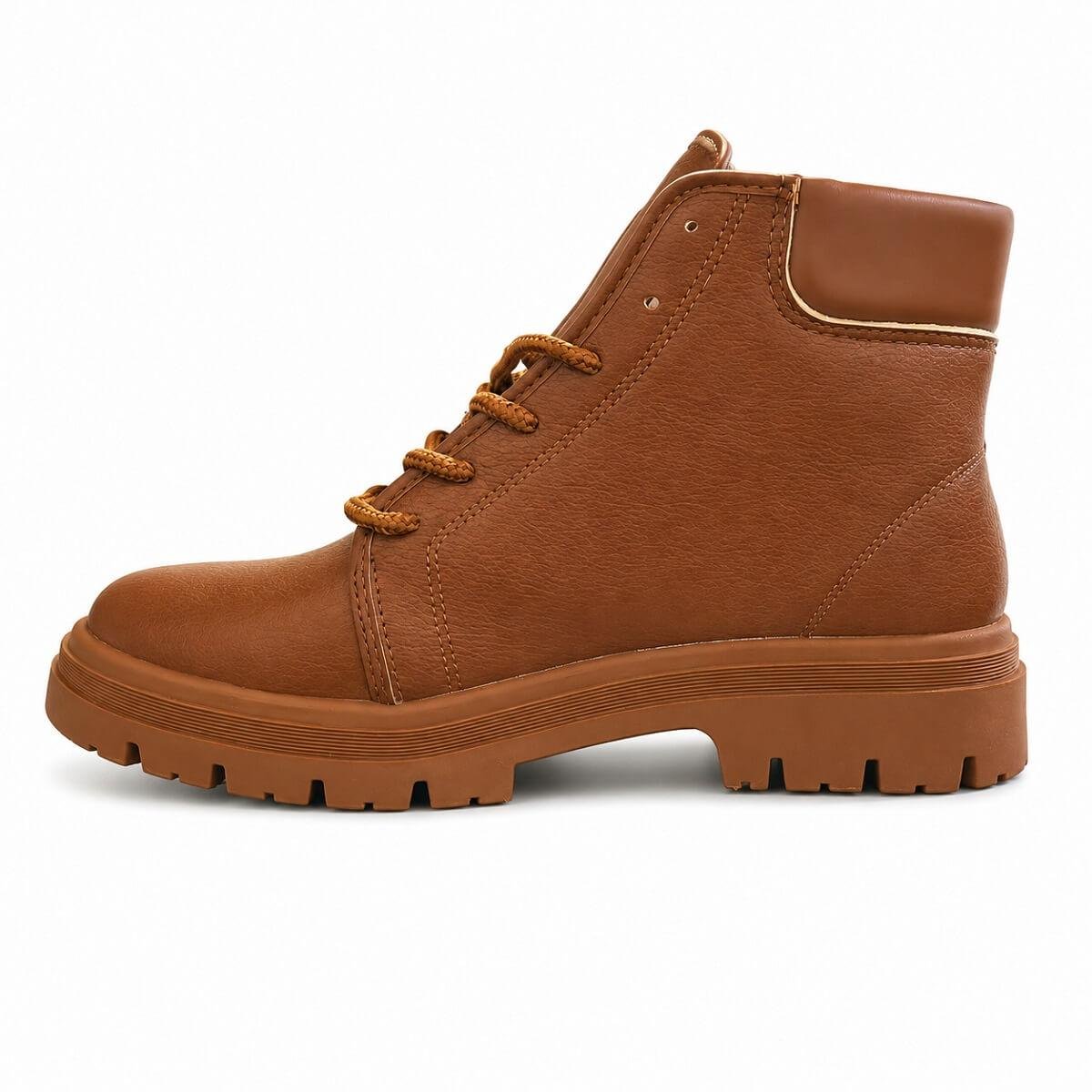 Bota Coturno Feminina Tratorado Moleca 5344.202 Caramelo Marrom 2