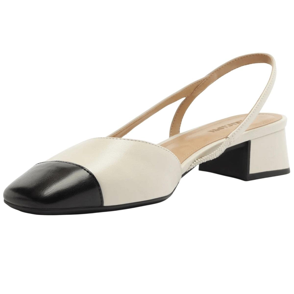 Sapato Slingback Salto Baixo Feminina Anacapri C30689 Offwhite Off White 3