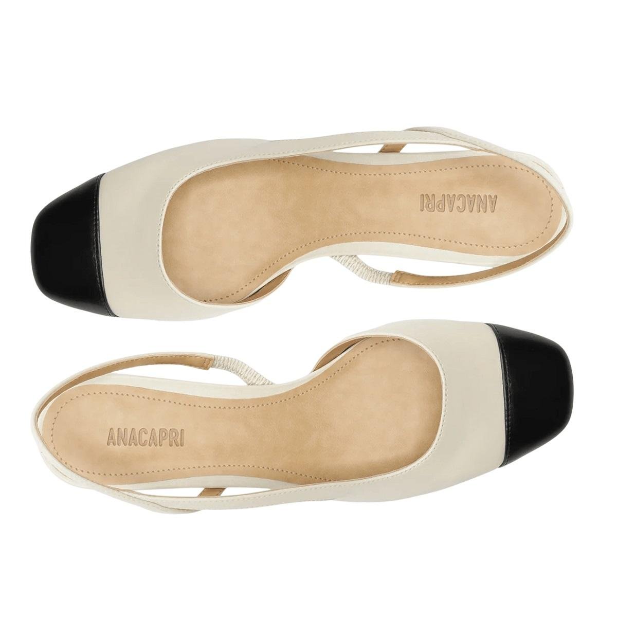 Sapato Slingback Salto Baixo Feminina Anacapri C30689 Offwhite Off White 4