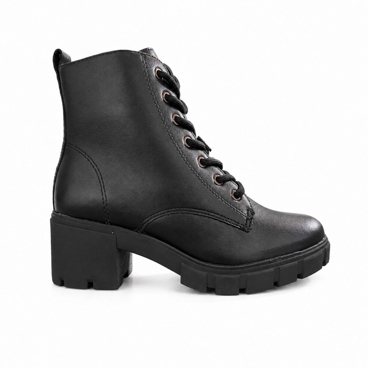 Bota Coturno Feminina Via Marte 001-005-01 Preta