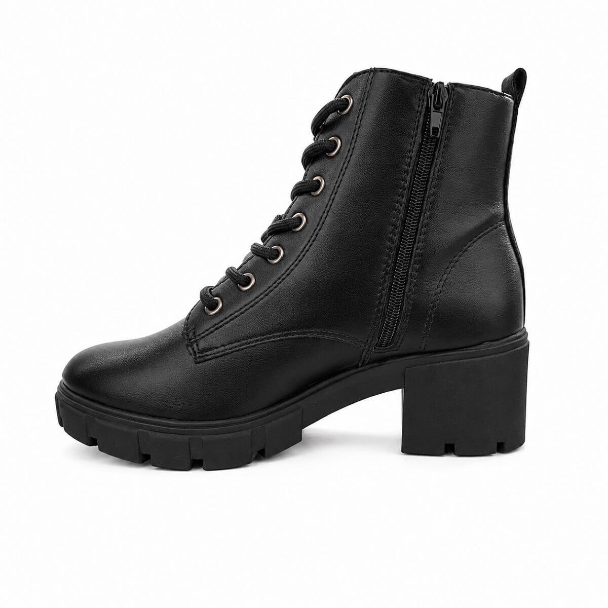 Bota Coturno Feminina Via Marte 001-005-01 Preta Preto 2