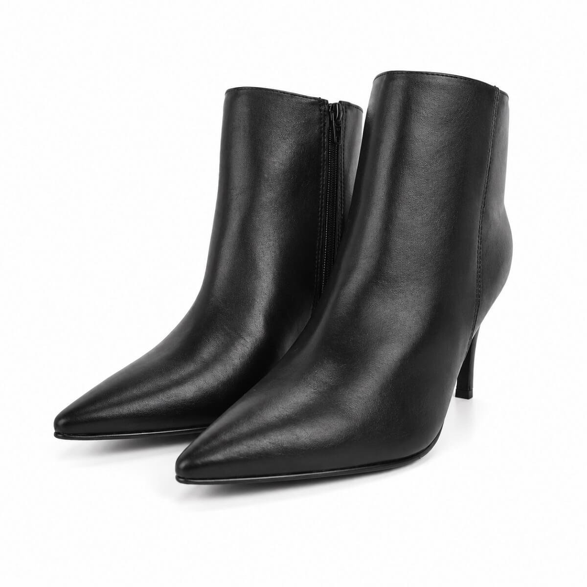Bota Cano Curto Feminino Vizzano 3112.100 Preta Preto 3