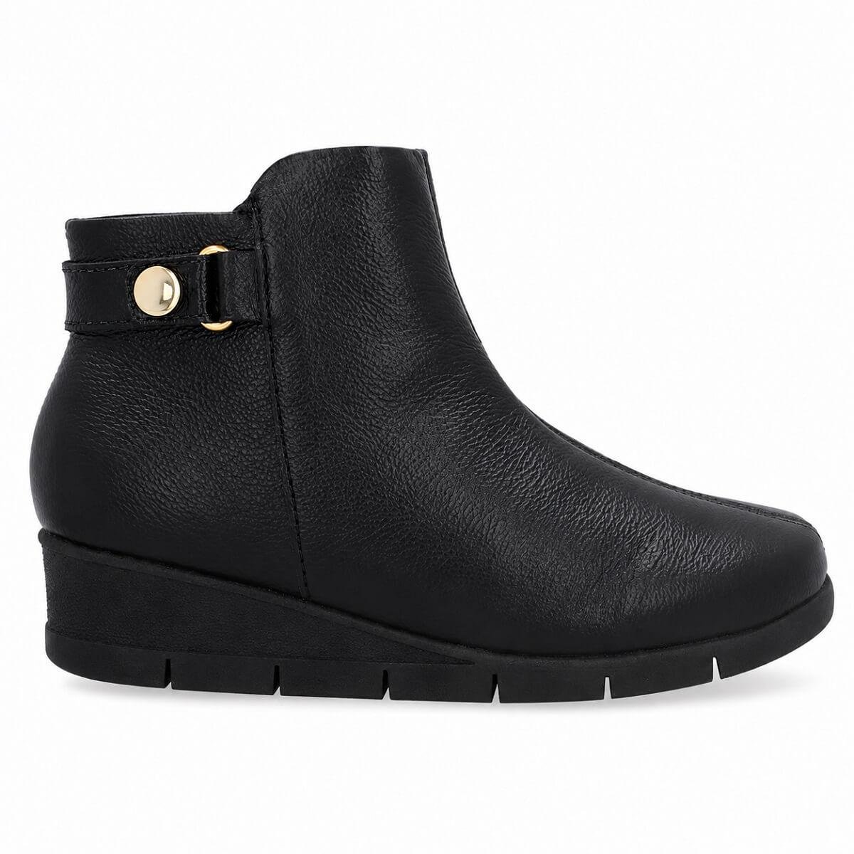 Bota Cano Curto Feminina Usaflex UD26001001 Preto