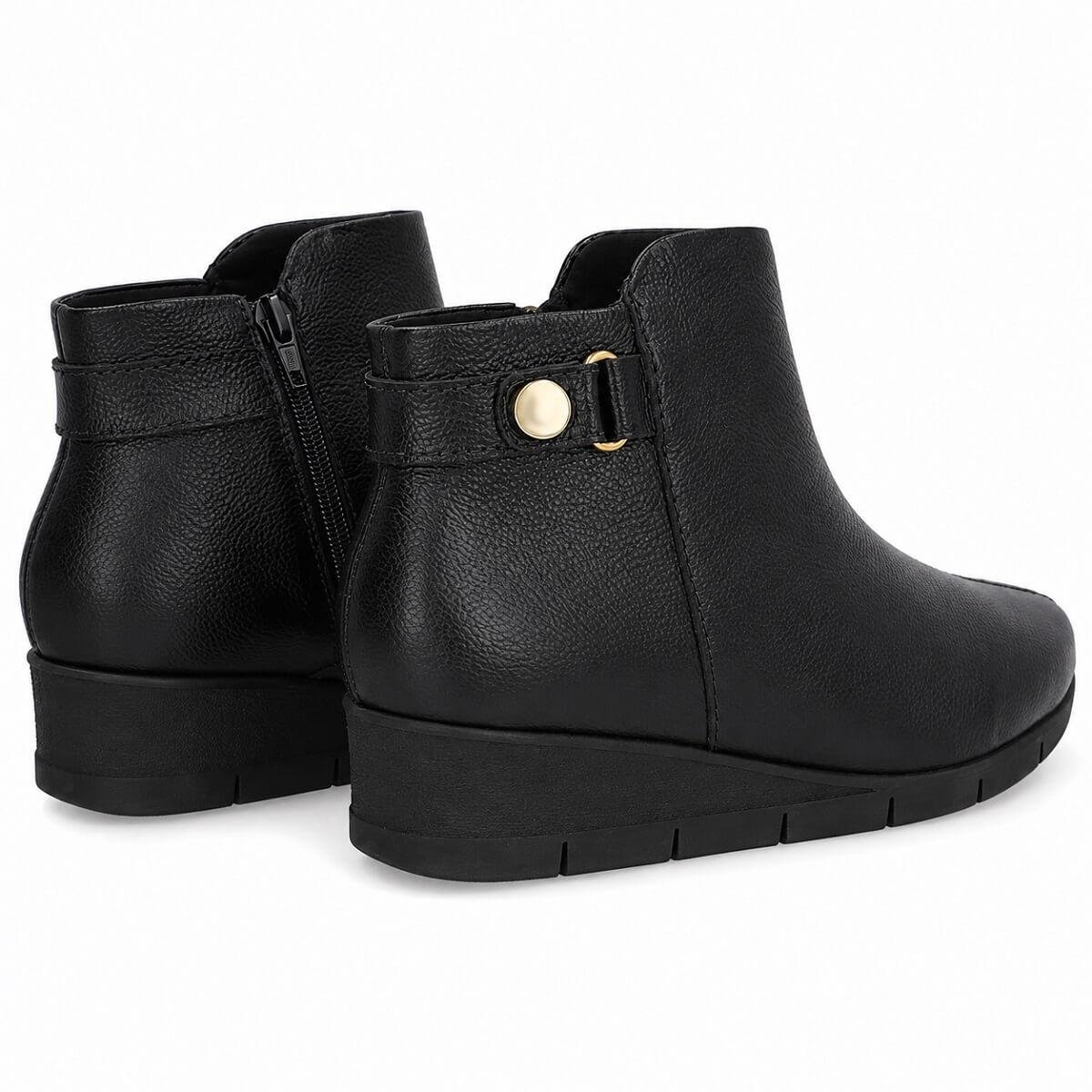 Bota Cano Curto Feminina Usaflex UD26001001 Preto Preto 3