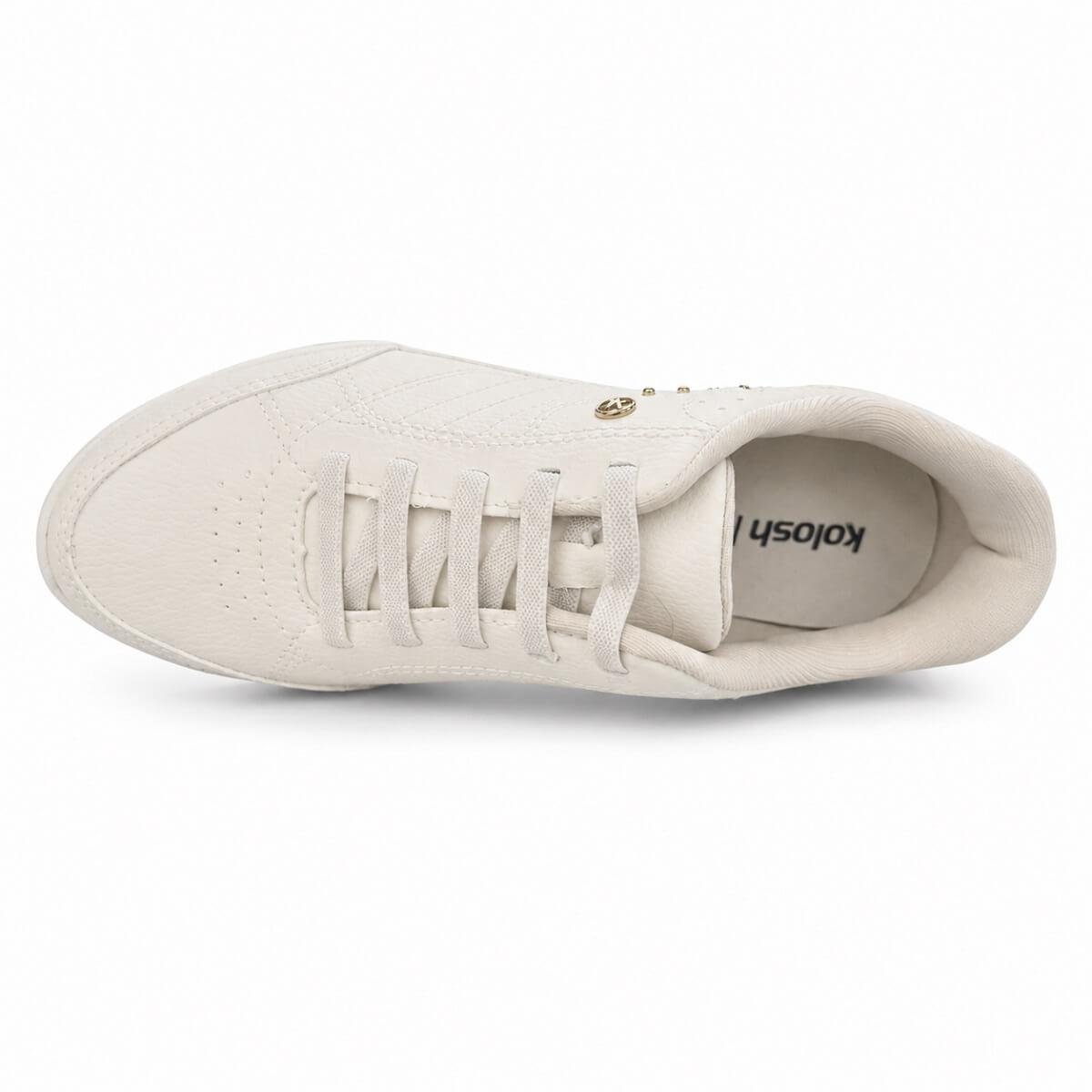 Tenis Feminino Kolosh Casual C4424 Creme Branco 3