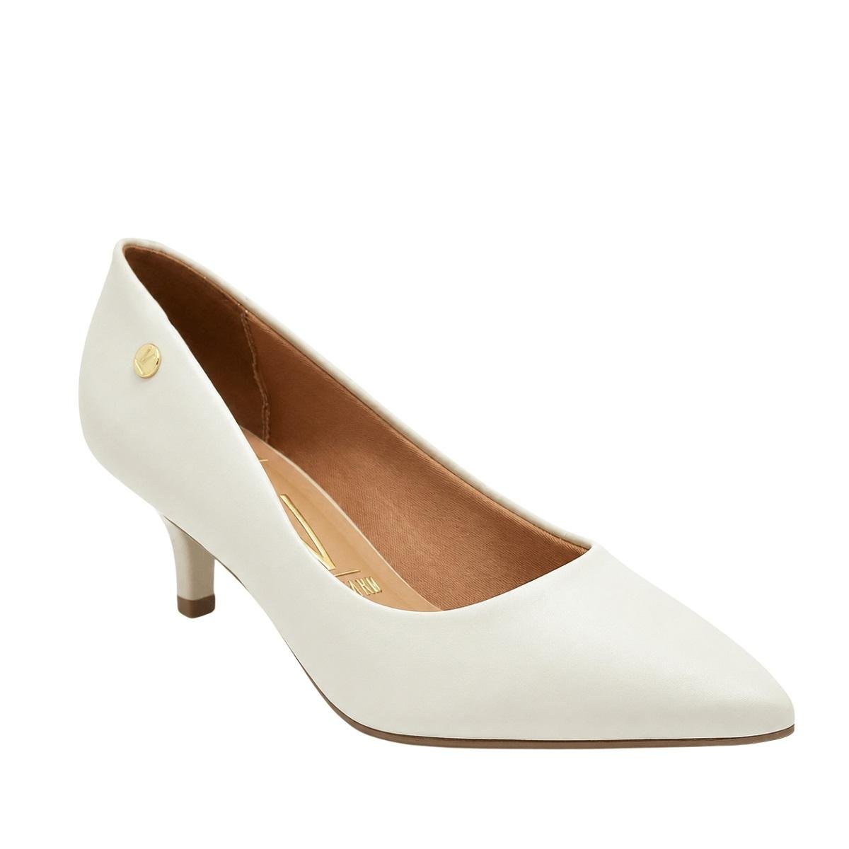 Sapato Scarpin Salto Baixo Feminino Vizzano 1122.828 Offwhite