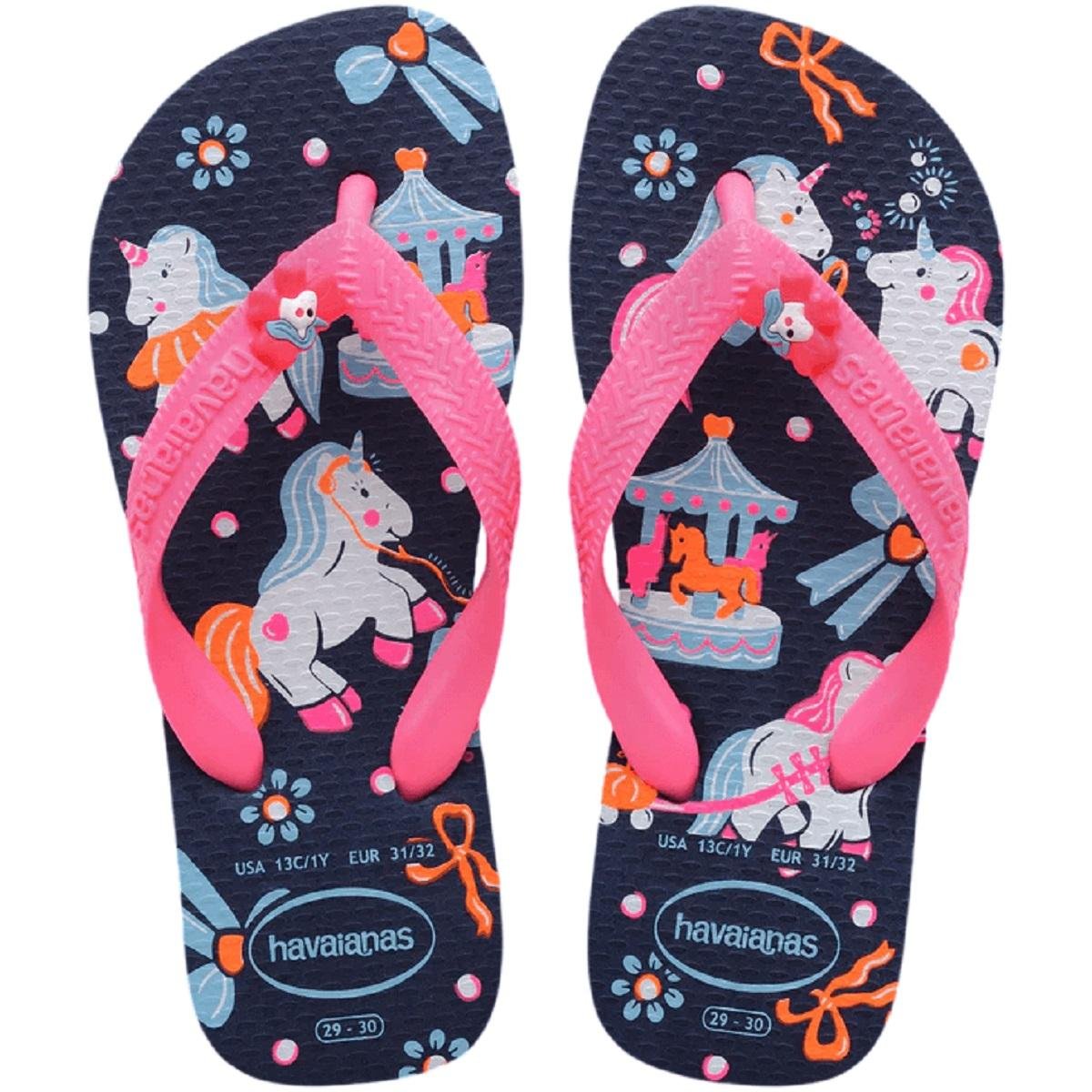 Chinelo Infantil Menina Havaianas Fantasy 4103405 Marinho