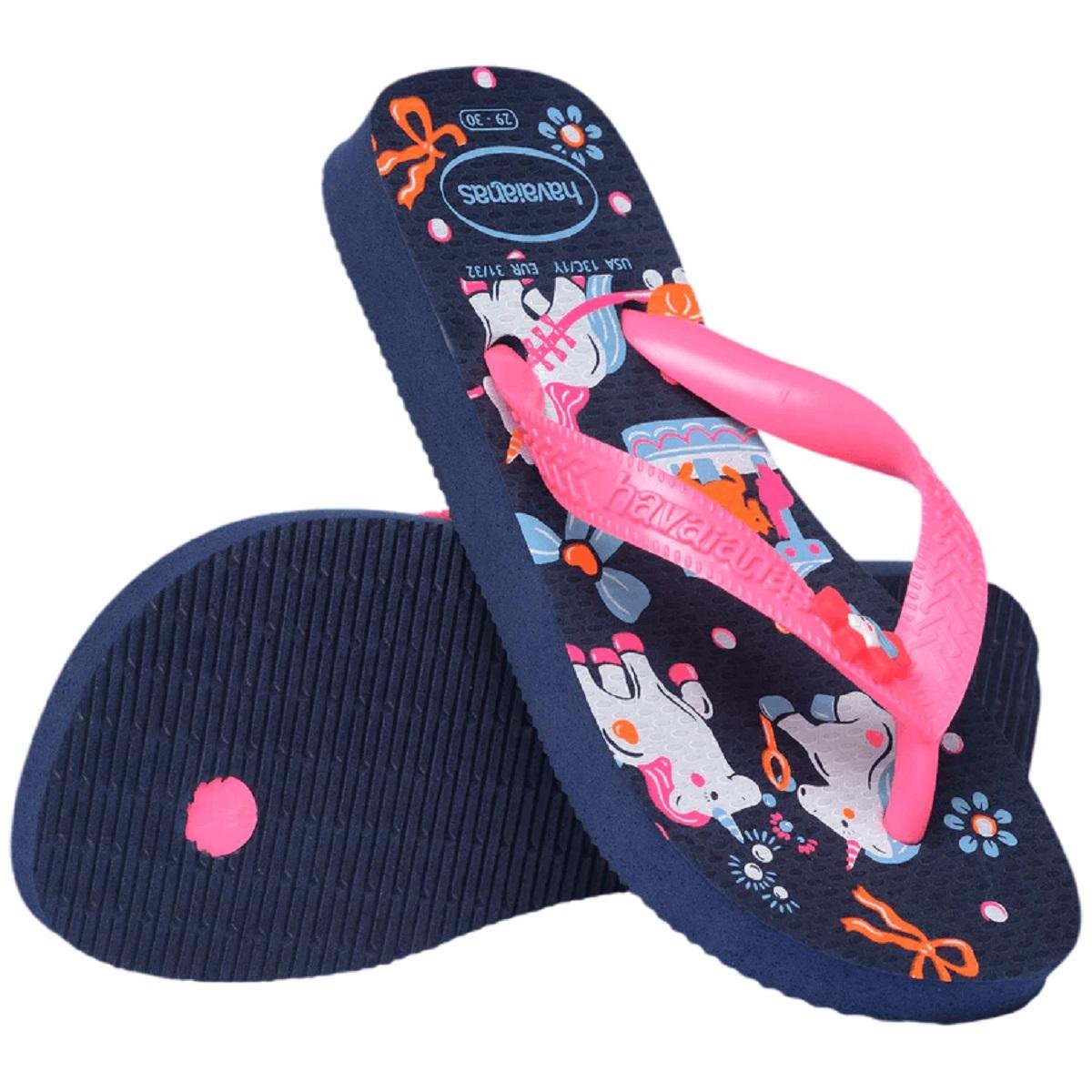 Chinelo Infantil Menina Havaianas Fantasy 4103405 Marinho Marinho 4