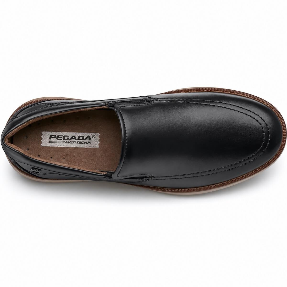 Sapato Social Pegada 126703 Couro Preto Preto 3