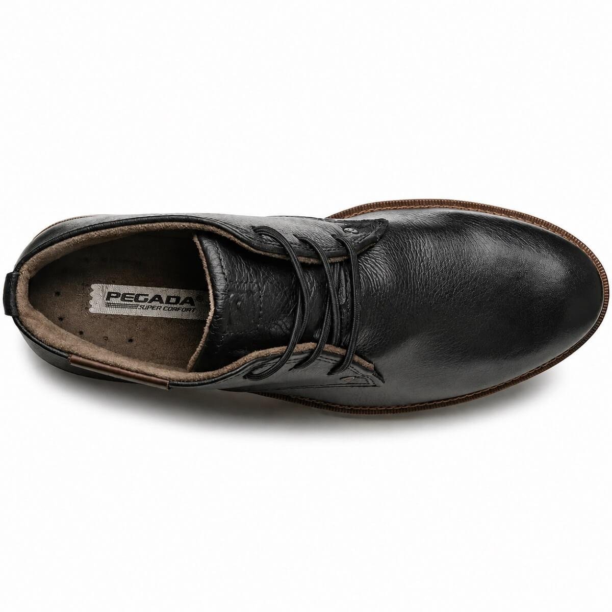 Bota Coturno Cano Curto Couro Masculino Pegada 126751 Preto Preto 3