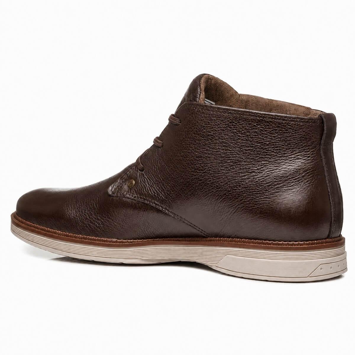Bota Coturno Cano Curto Couro Masculino Pegada 126751 Marrom Marrom 2