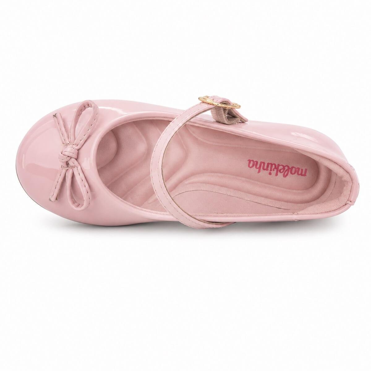 Sapatilha Metalizada Infantil Menina Molekinha 2083.1131 Rosa Rosa 3
